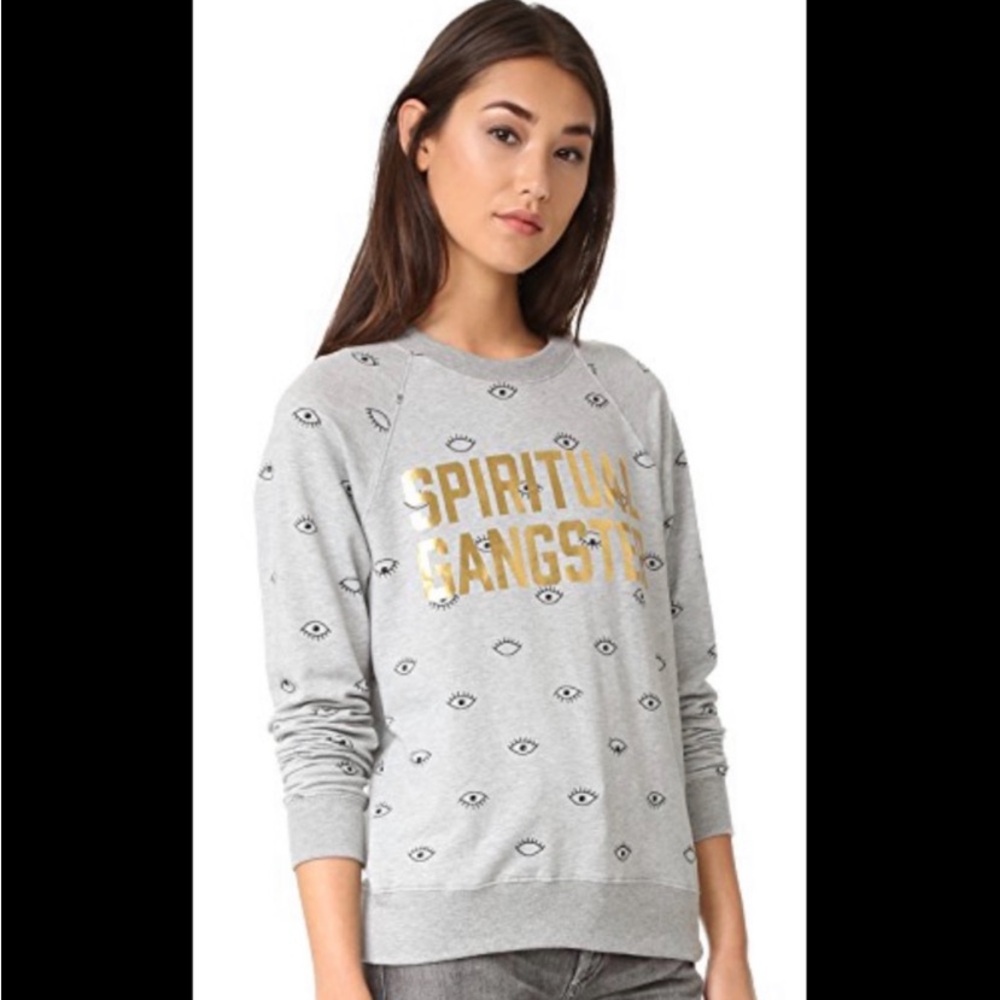 Spiritual Gangster Logo Evil Eye Gold sweatshirt S